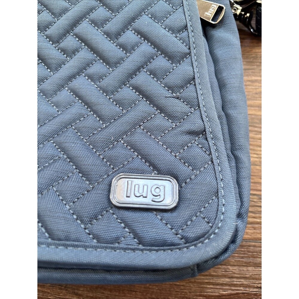 Lug Flapper Navy Blue Quilted Crossbody Bag Retro Travel Vegan SoHo Boho NWOT - Picture 2 of 7